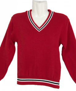 Red / White / Black / White 3 Stripe School Jersey