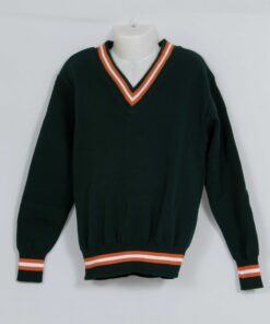 Bottle Green / Orange / White / Orange 3 Stripe School Jersey