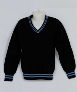 Black/Sky 2 Stripe School Jersey
