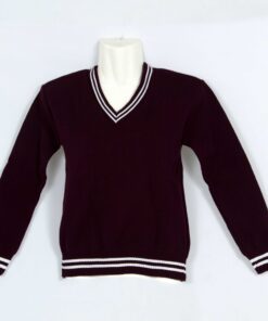 Maroon/White 2 Stripe School Jersey