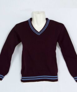 Maroon/Sky 2 Stripe School Jersey