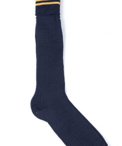 Navy Blue / Gold School Socks
