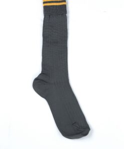 Grey / Gold School Socks